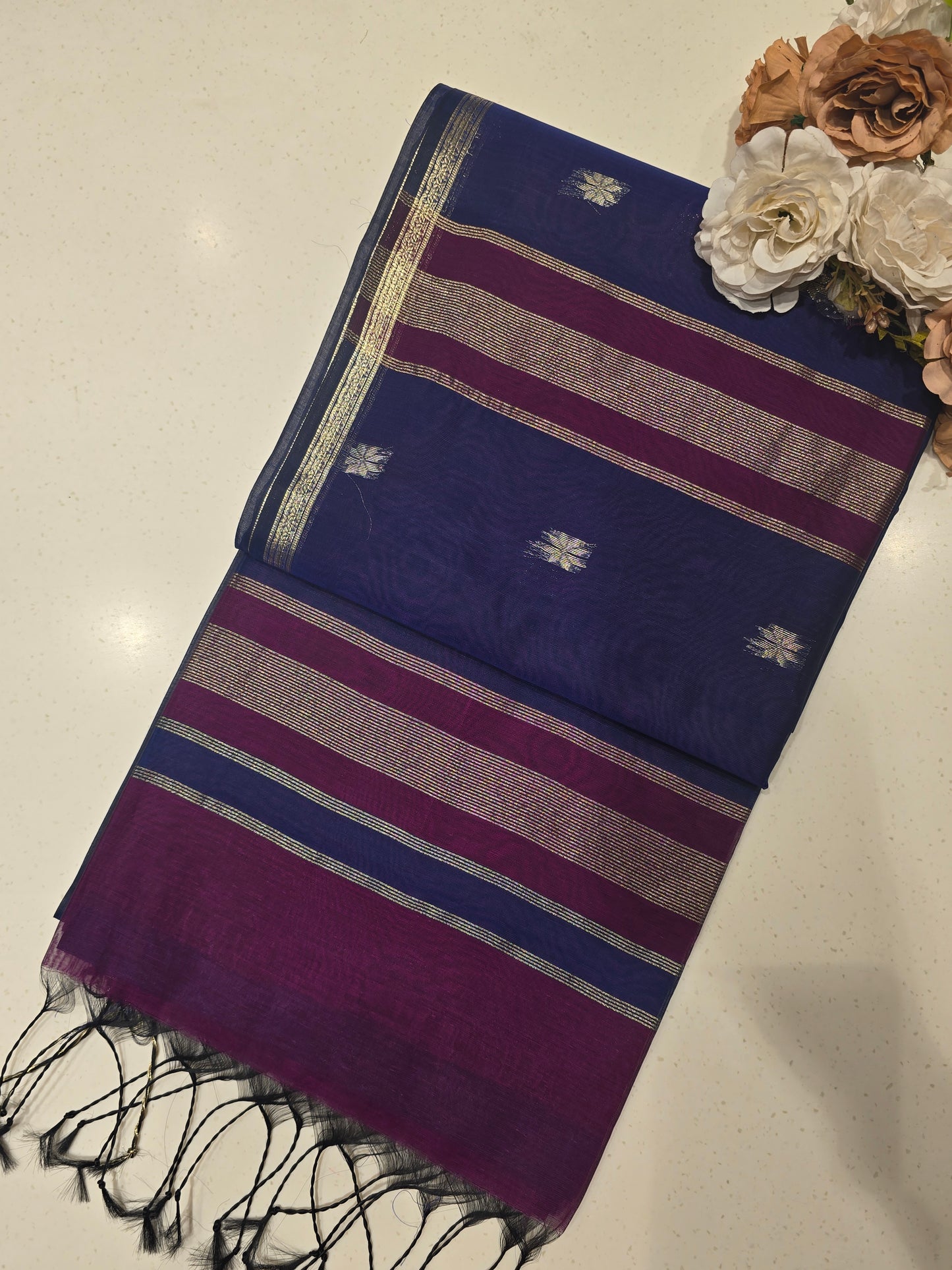 Maheshwari Cotton Silk Saree with Zari Border & Butta Design | Lightweight Festive & Daily Wear Saree for Women