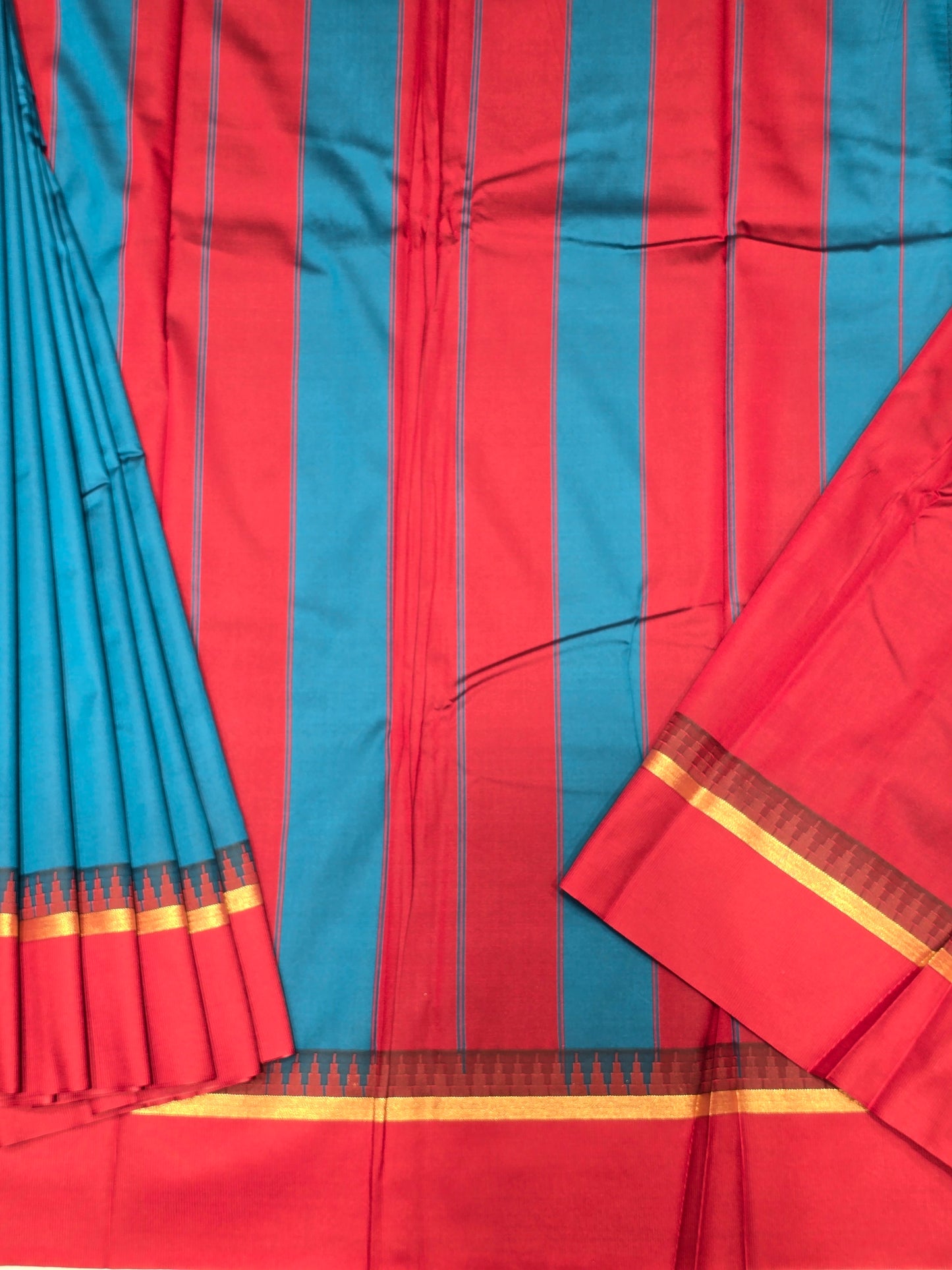 Semi Mix Soft Silk Saree with Temple Border