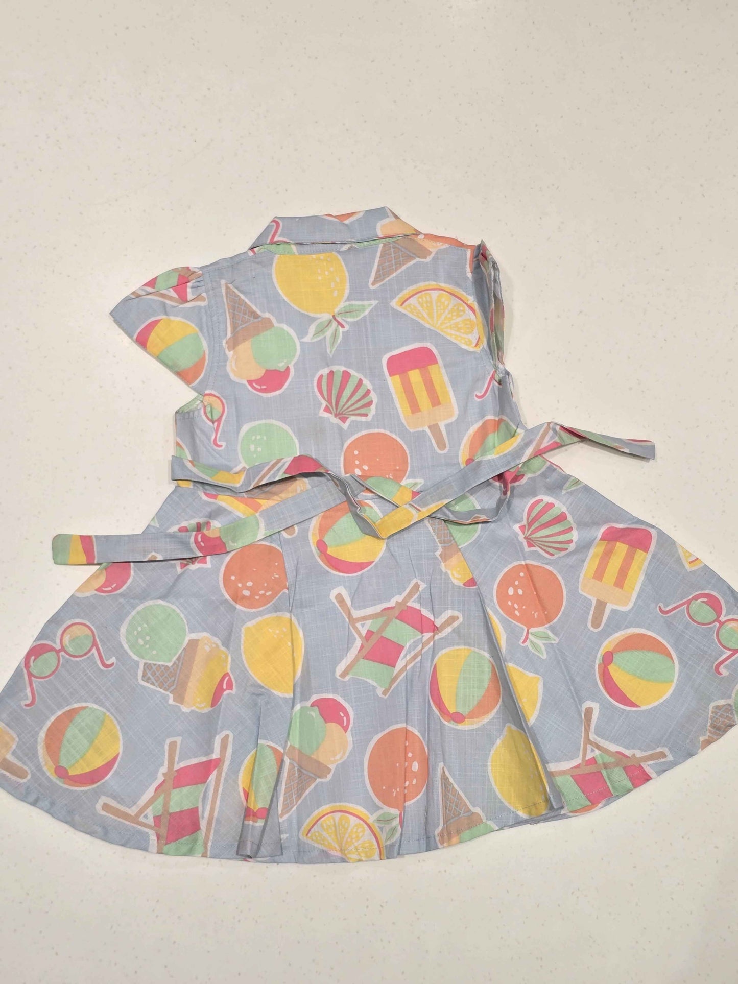 light blue cotton casual summer dress/frock for young girls