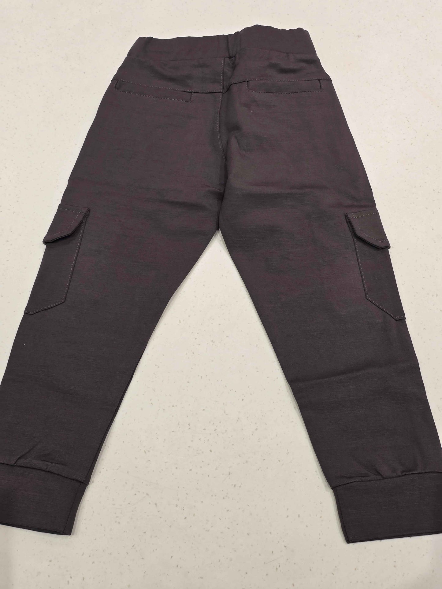 Jersey material gray color casual wear pant for boys