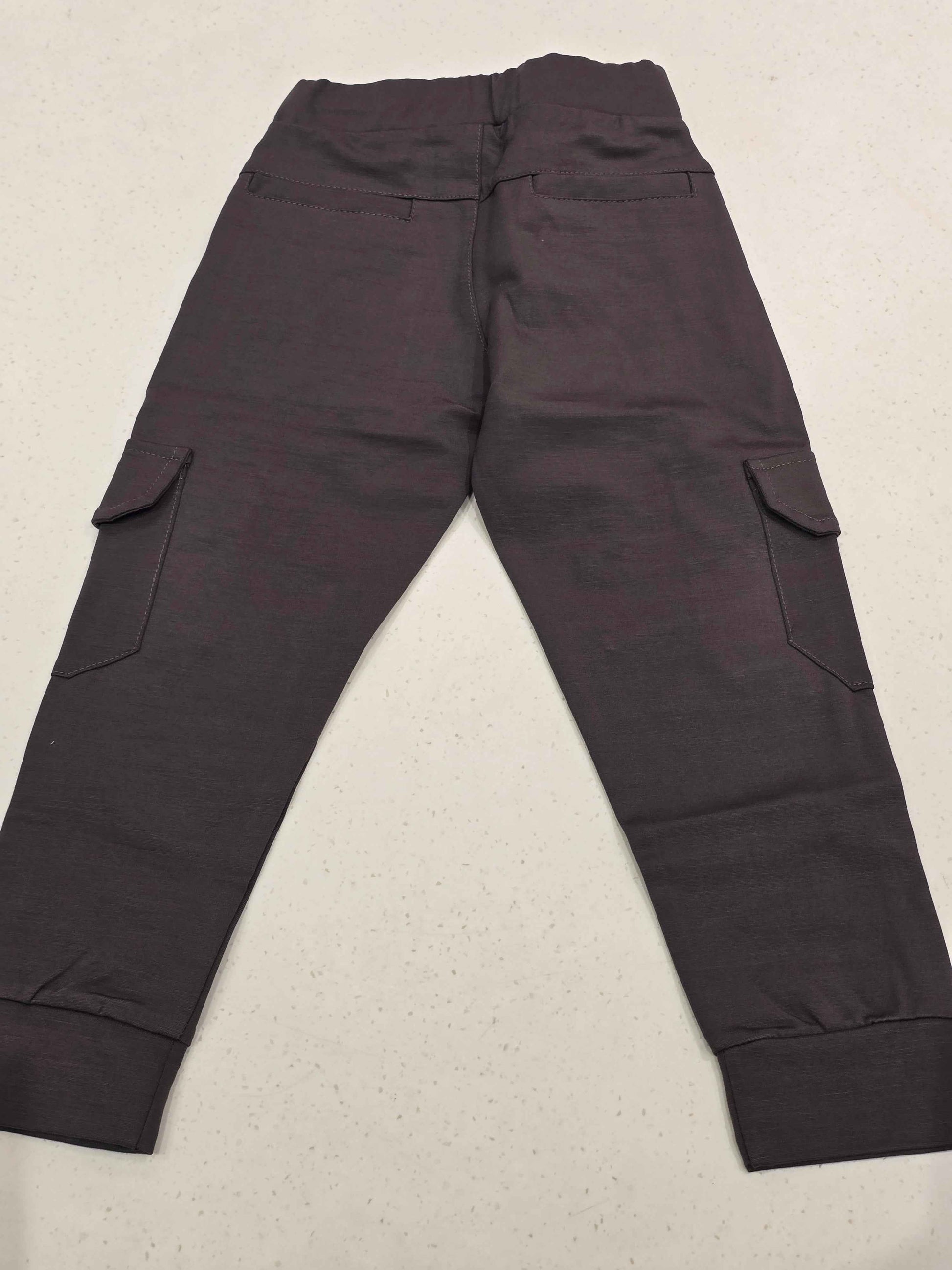 Jersey material gray color casual wear pant for boys