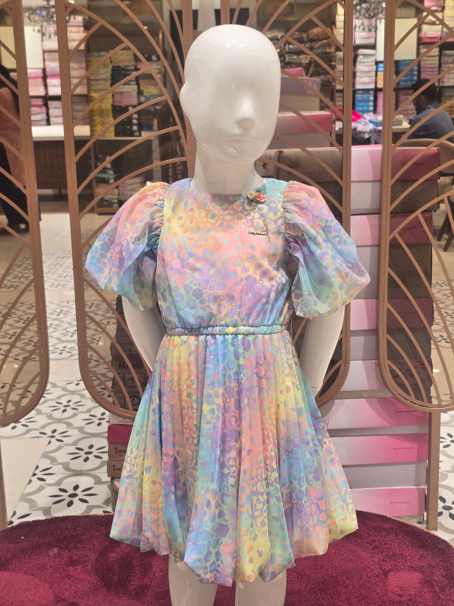 Girls Rainbow Shimmer Western Wear Dress