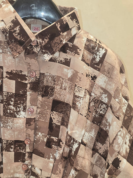 Girl Multi Colour Checked Chiffon Western Top