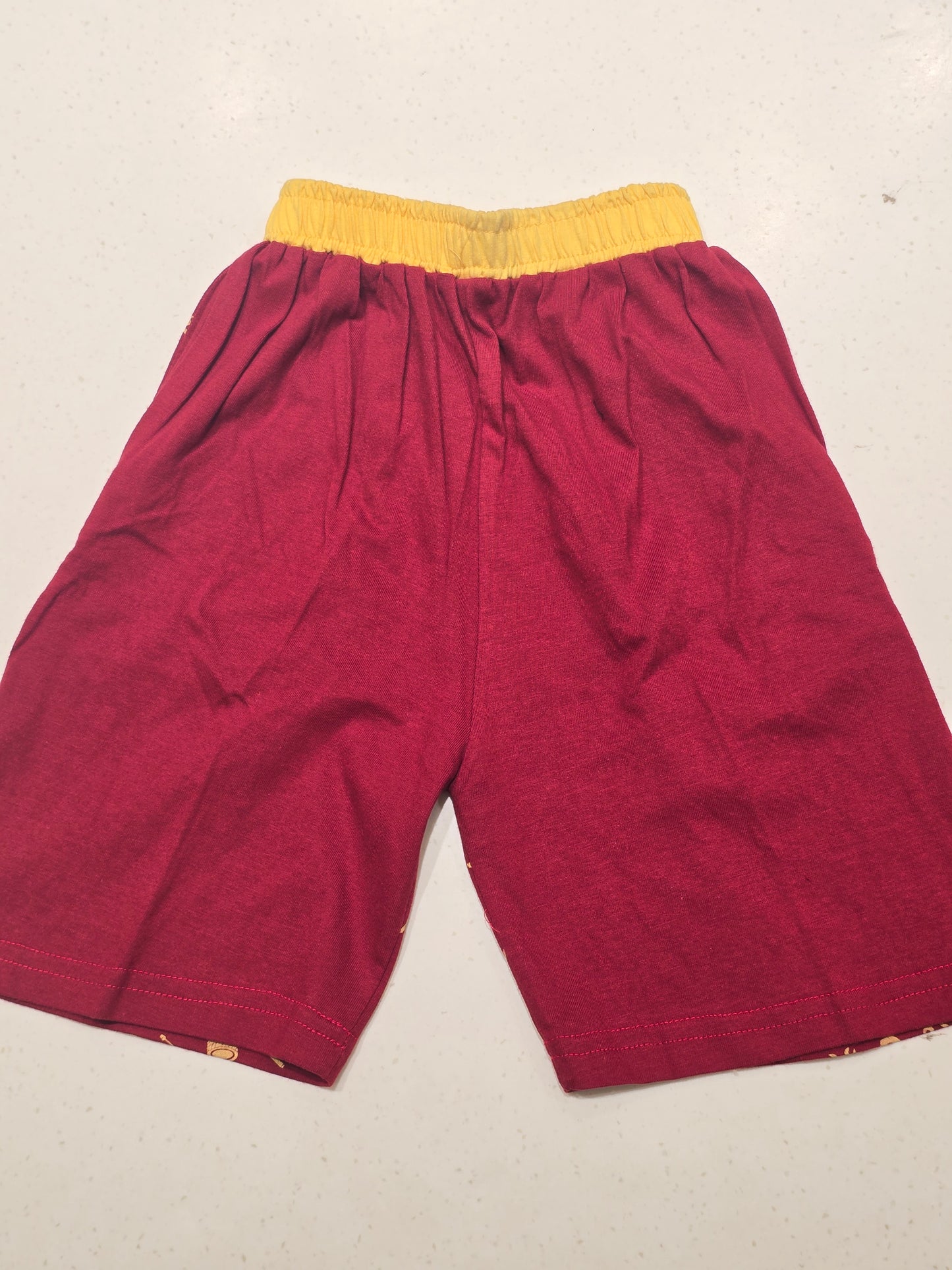 Maroon Printed Cotton Shorts for Boys