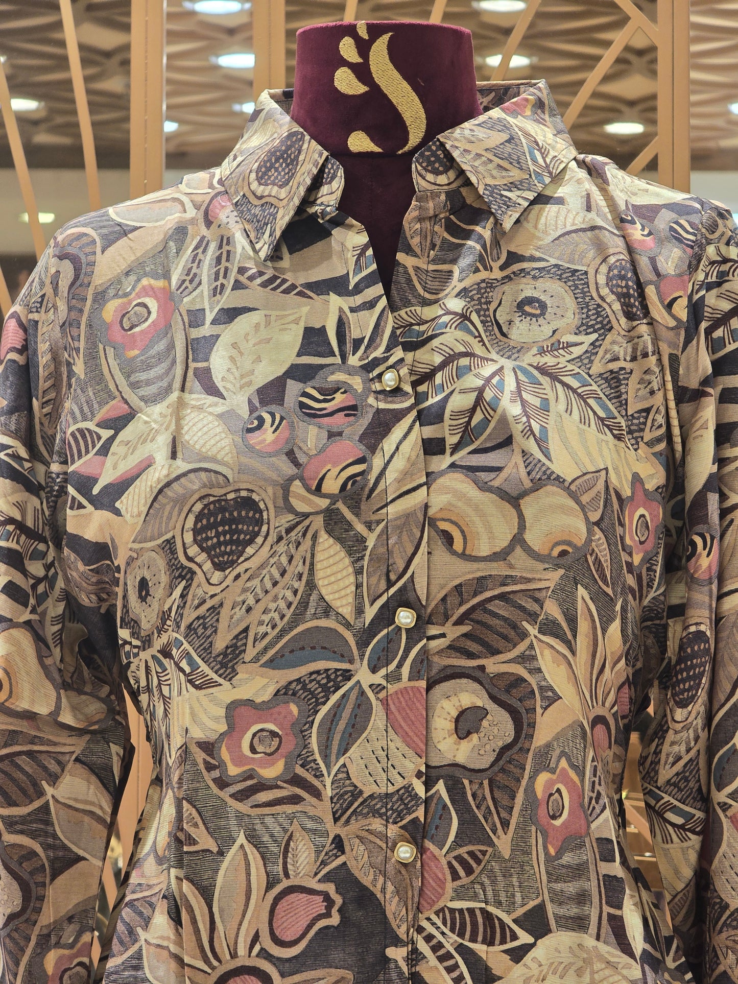 Printed cotton material kurta top with full sleeves