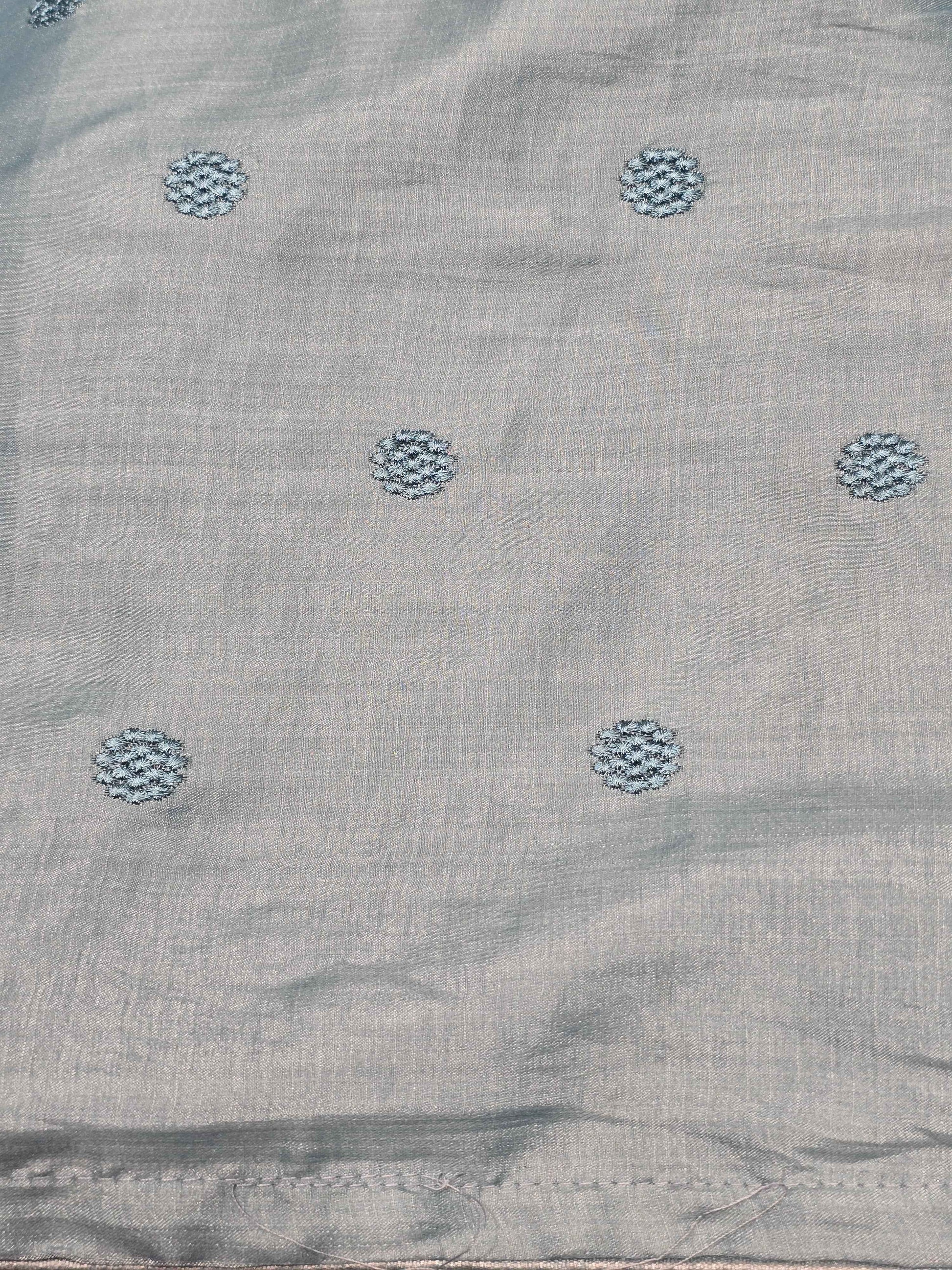 Tussar material multi colour flower designer saree