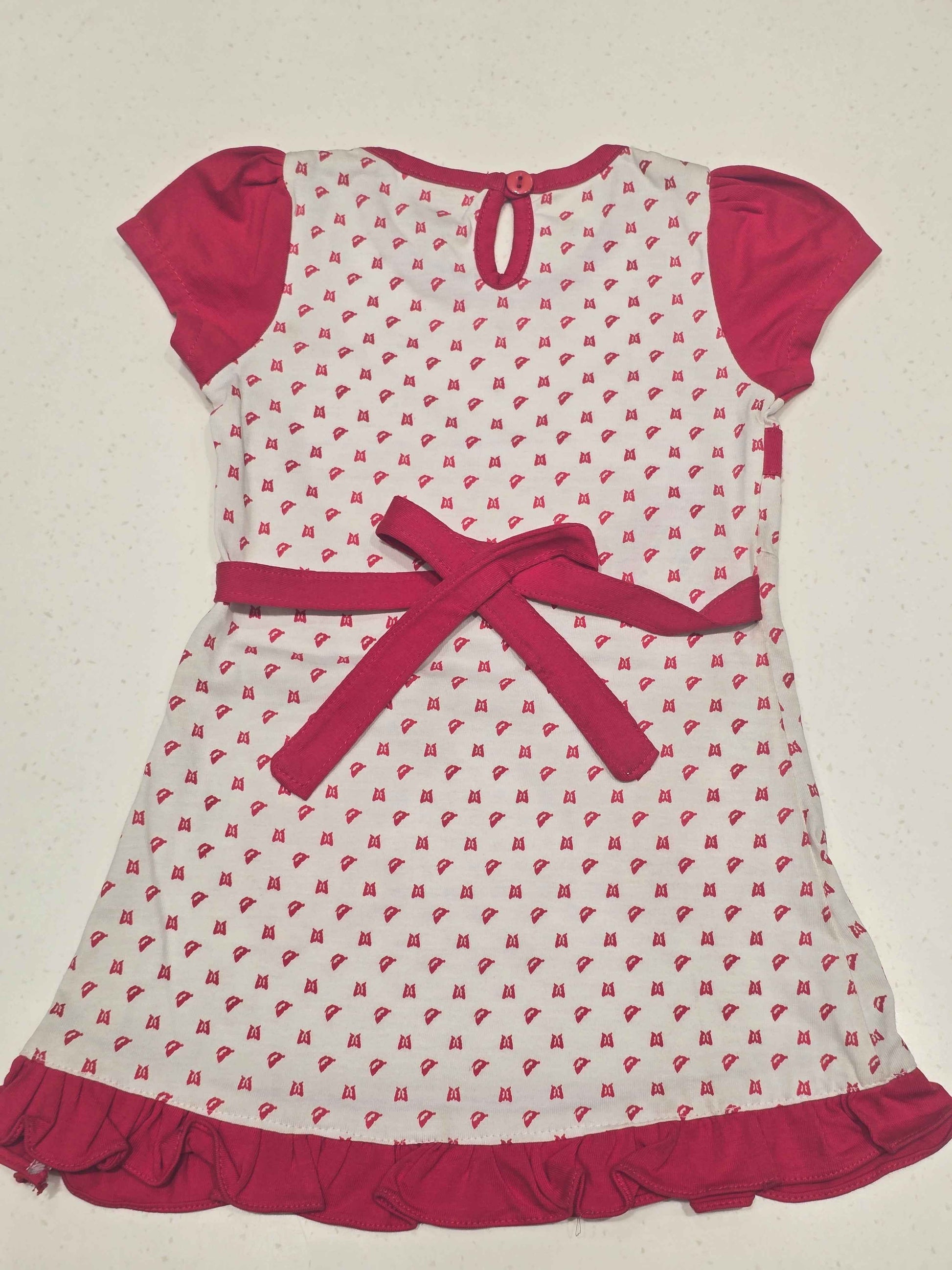 Baby Girl Red Cotton Polka Dot Frock