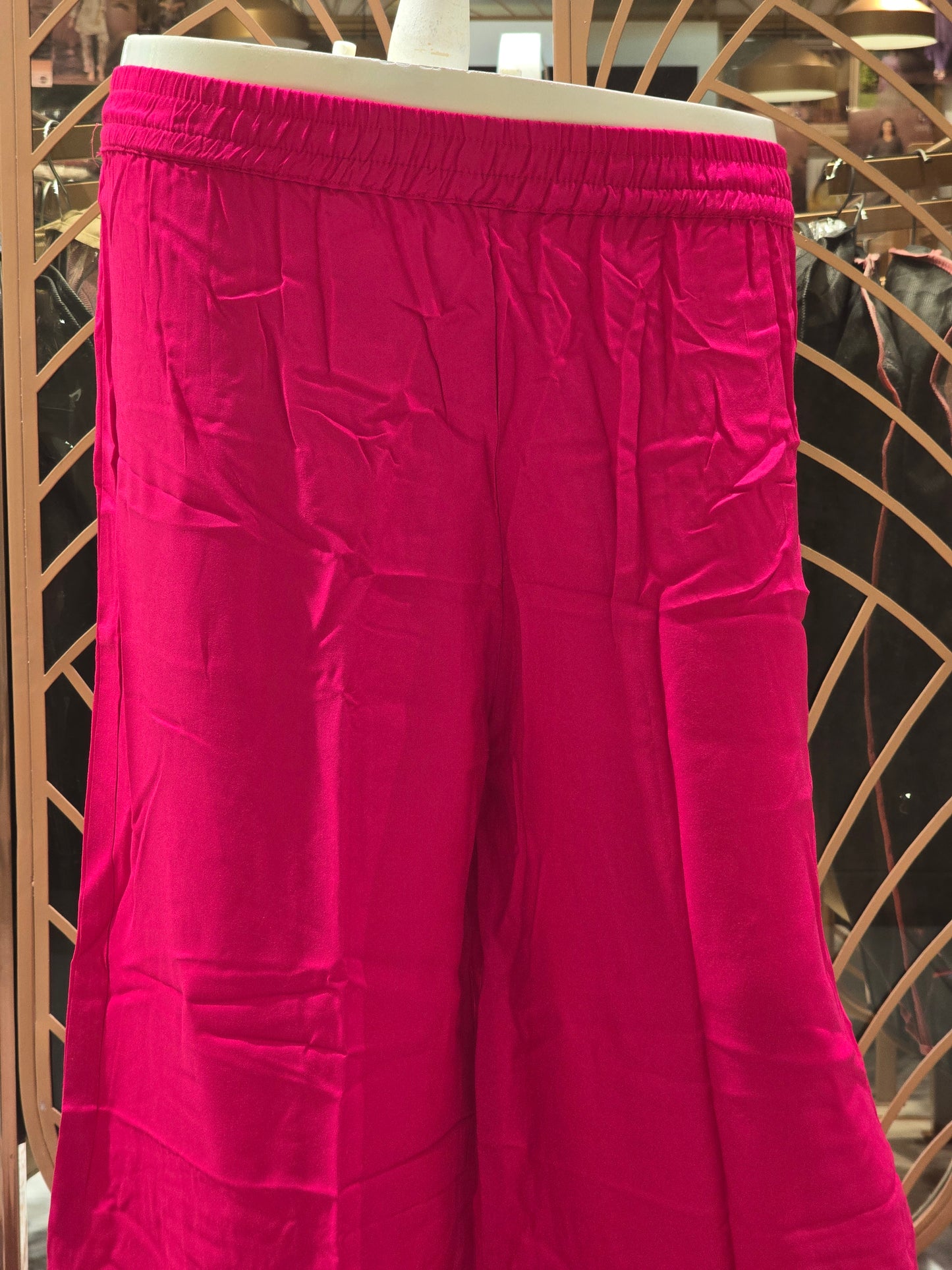 Pista Green Cotton Palazzo Pants for Women