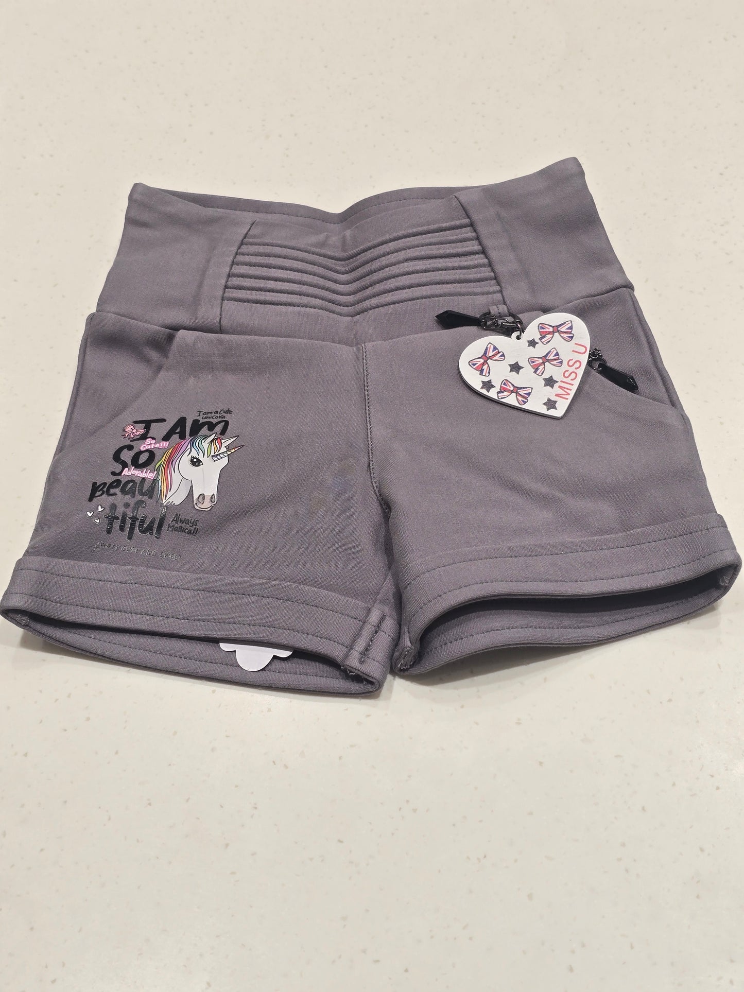 Baby Girls Stretchable Unicorn Print Fancy Shorts