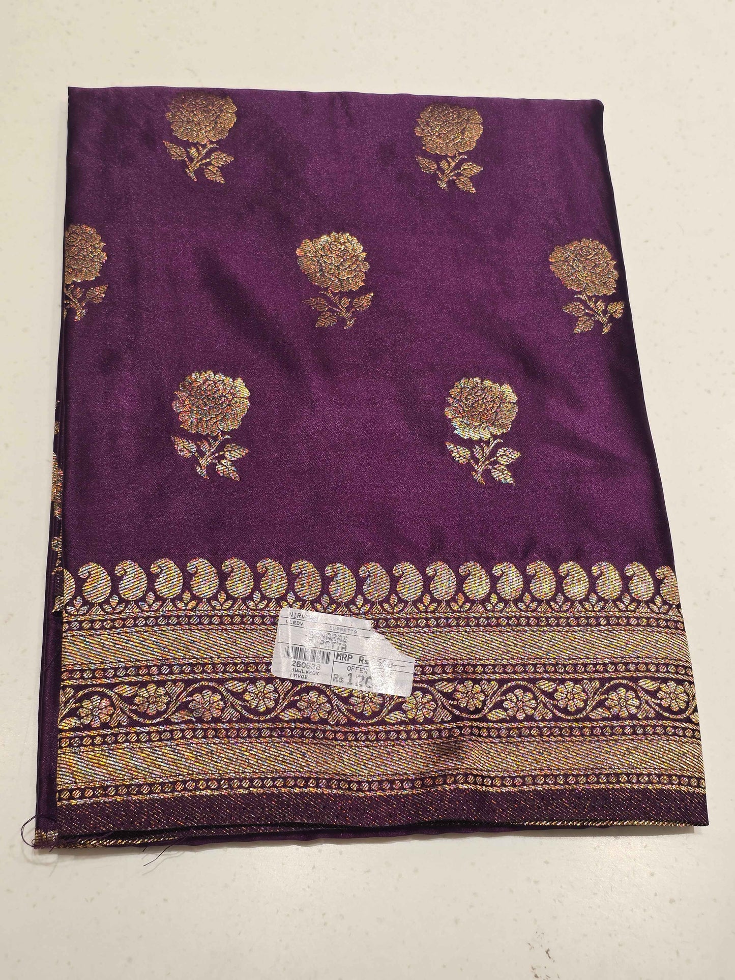 Soft Silk Dupatta with Floral Butta