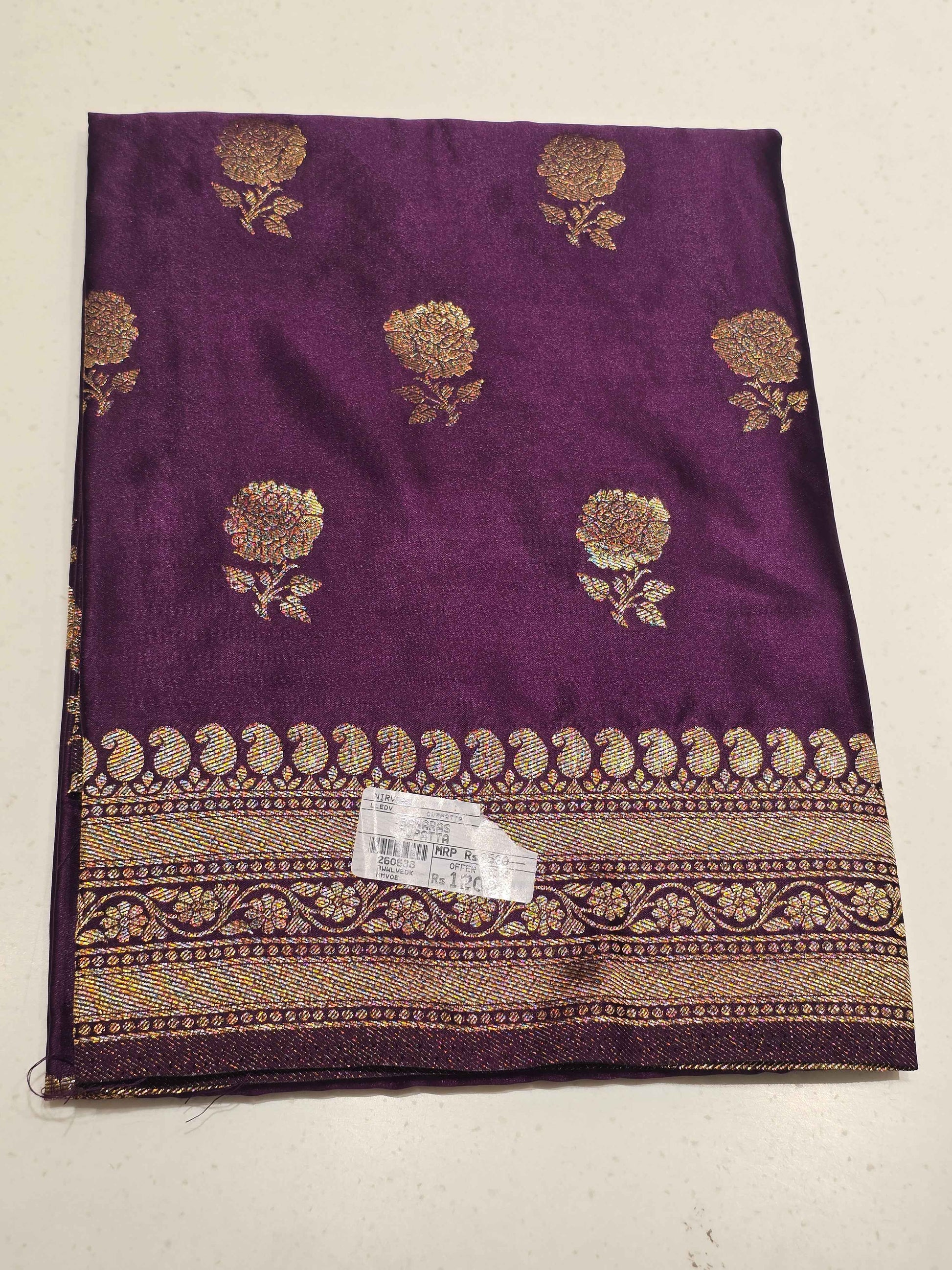 Soft Silk Dupatta with Floral Butta