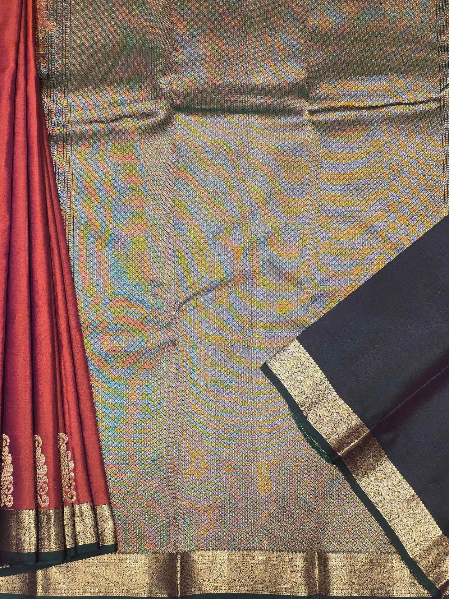 Pure handloom kanjivaram saree with peacock design