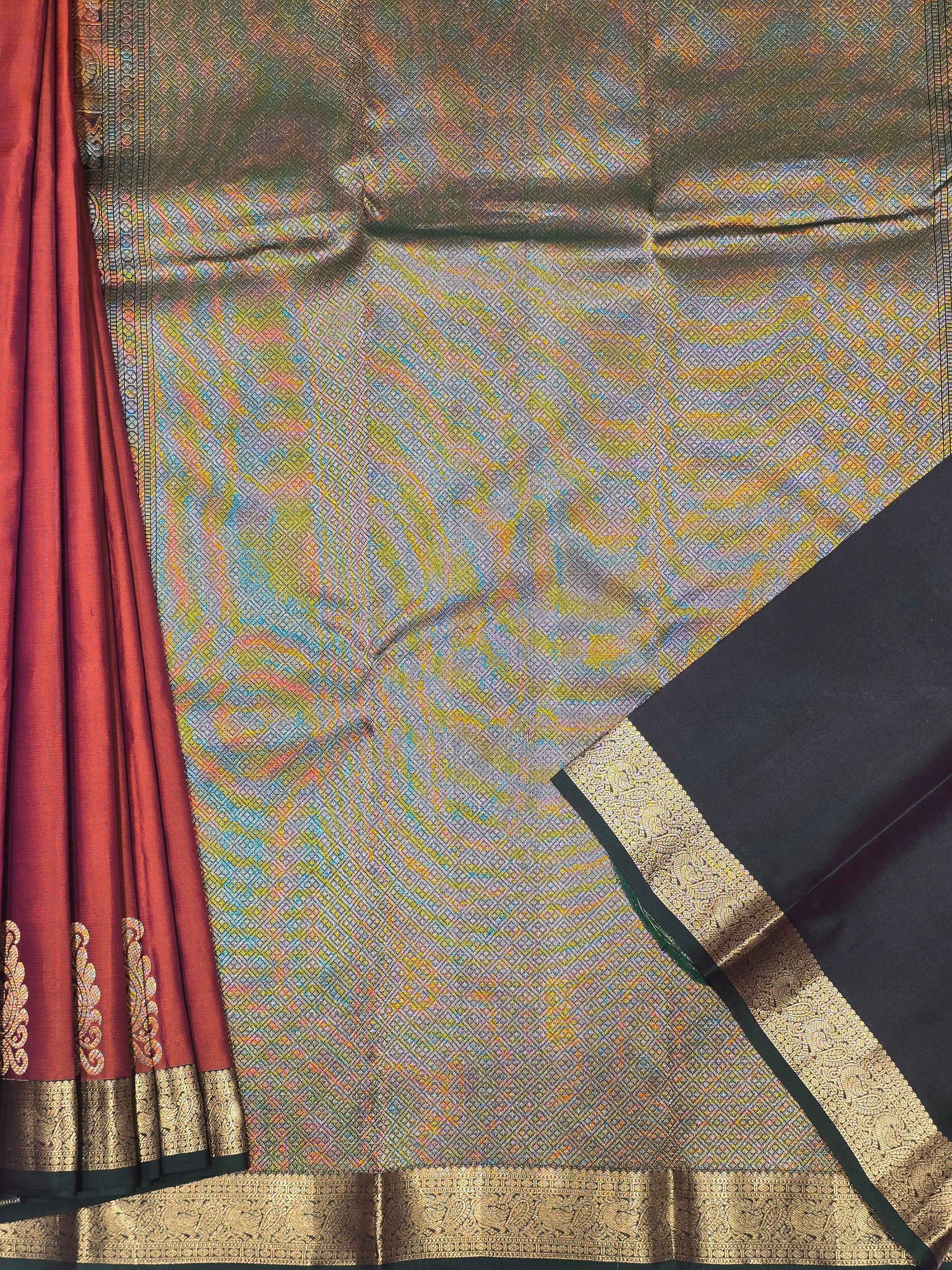 Pure handloom kanjivaram saree with peacock design
