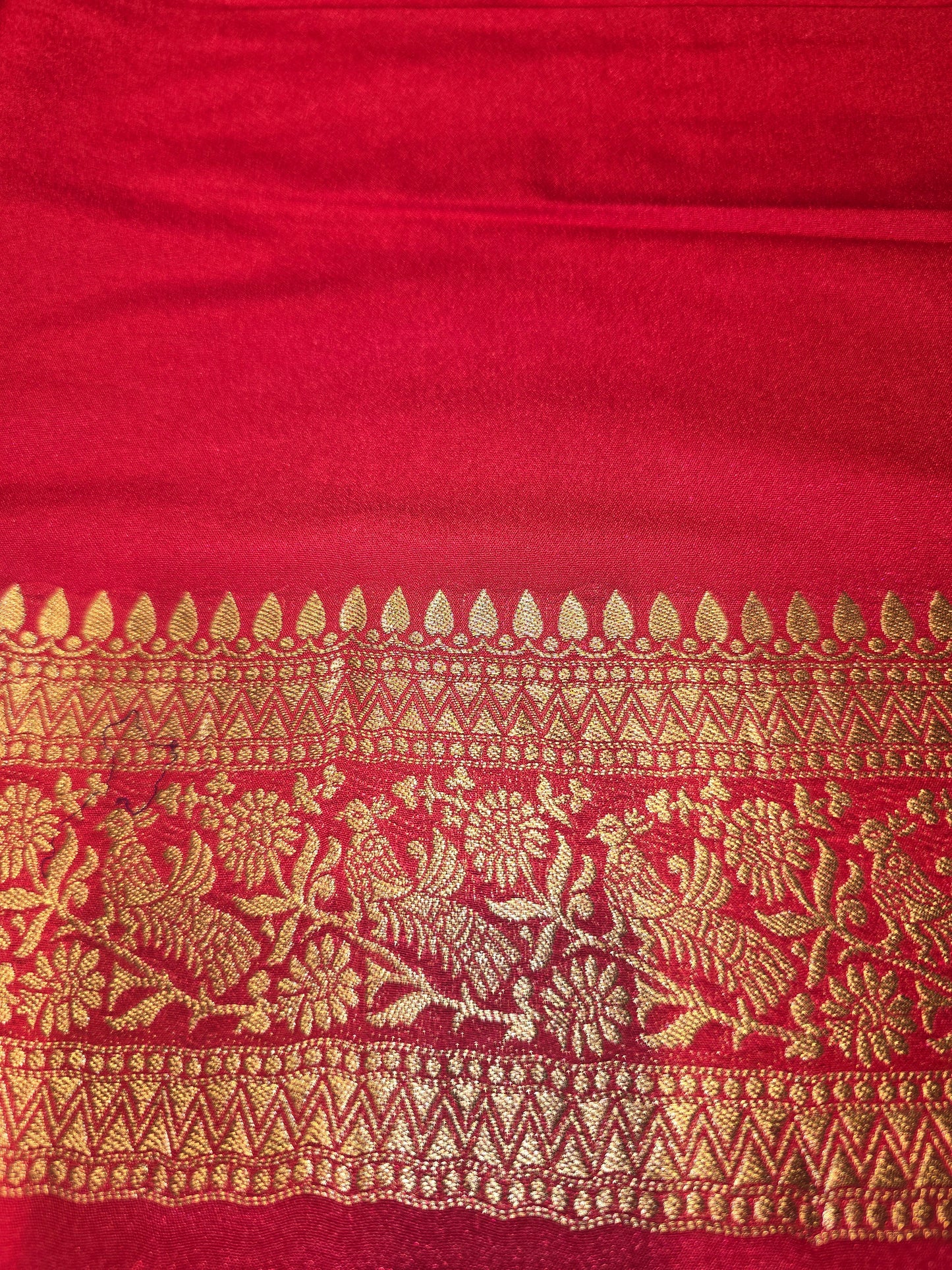 Semi Banarasi Silk Saree with Floral & Peacock Design and Fancy Zari Border | Festive Wear Saree for Women