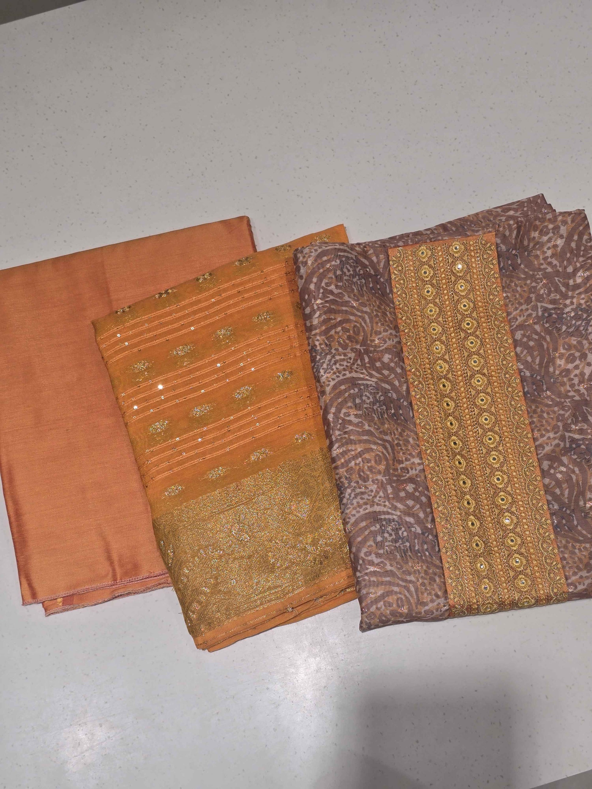Printed Cotton dress material for women with sequin Dupatta