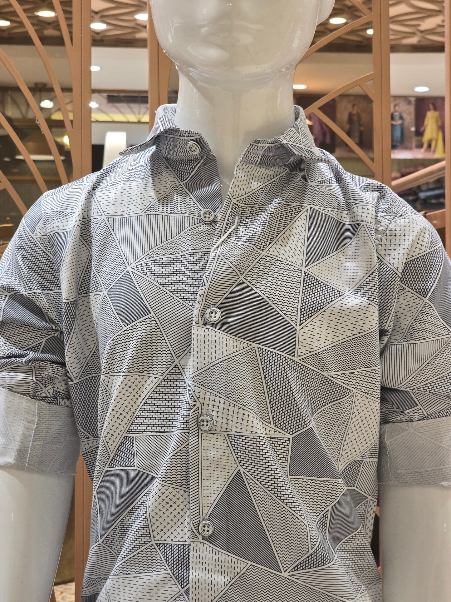 White Cotton Printed Shirt for Boys