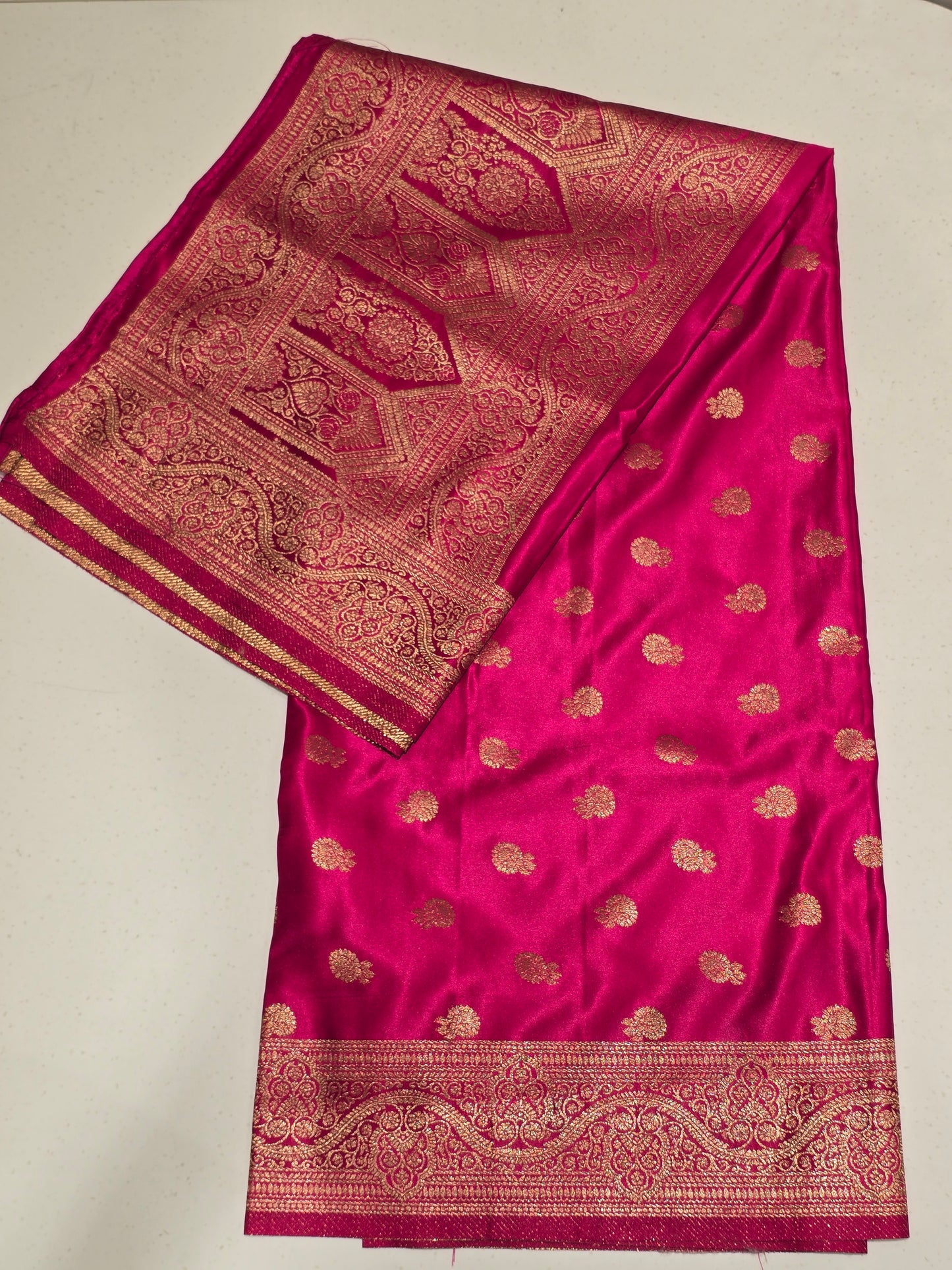 Women Peach Tissue Silk Semi Stitched Half Saree Set