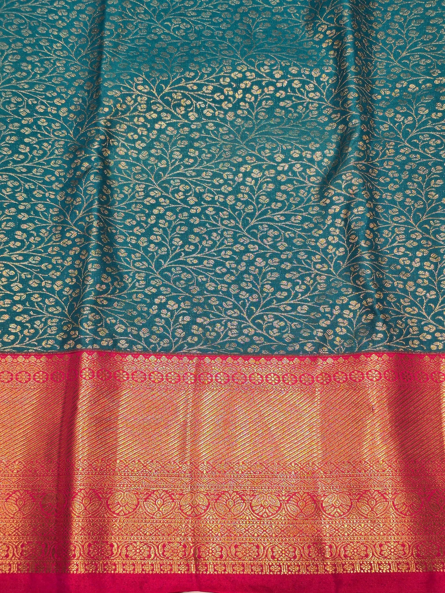 Semi kanjivaram brocade silk with rich pallu