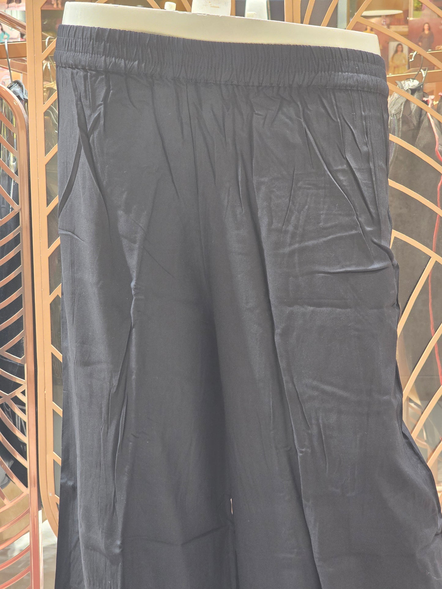 Pista Green Cotton Palazzo Pants for Women
