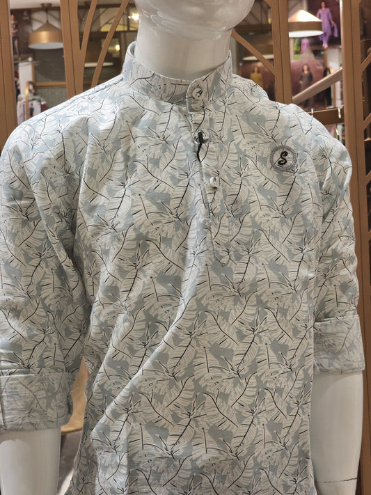 White Cotton Kurta for Boys