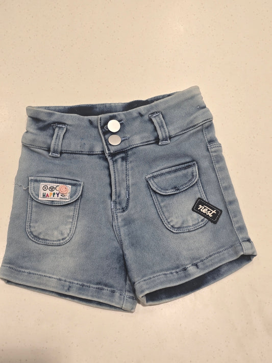 Girls Blue Denim Stylish Shorts