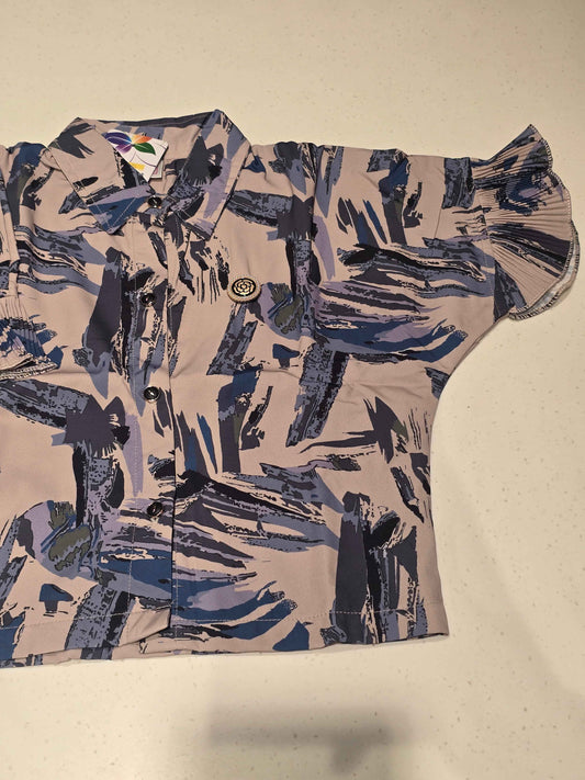 Georgette satin material multi shades western short shirt