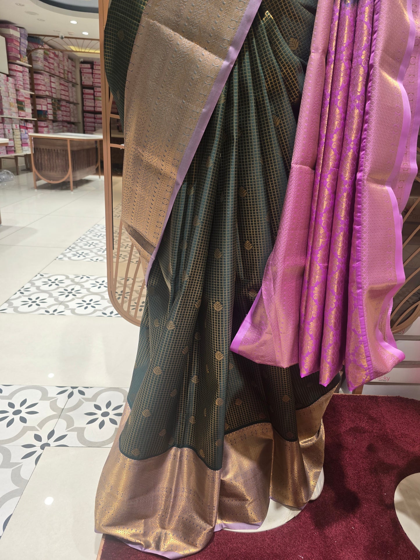 traditional Indian Kanchipuram semi-silk