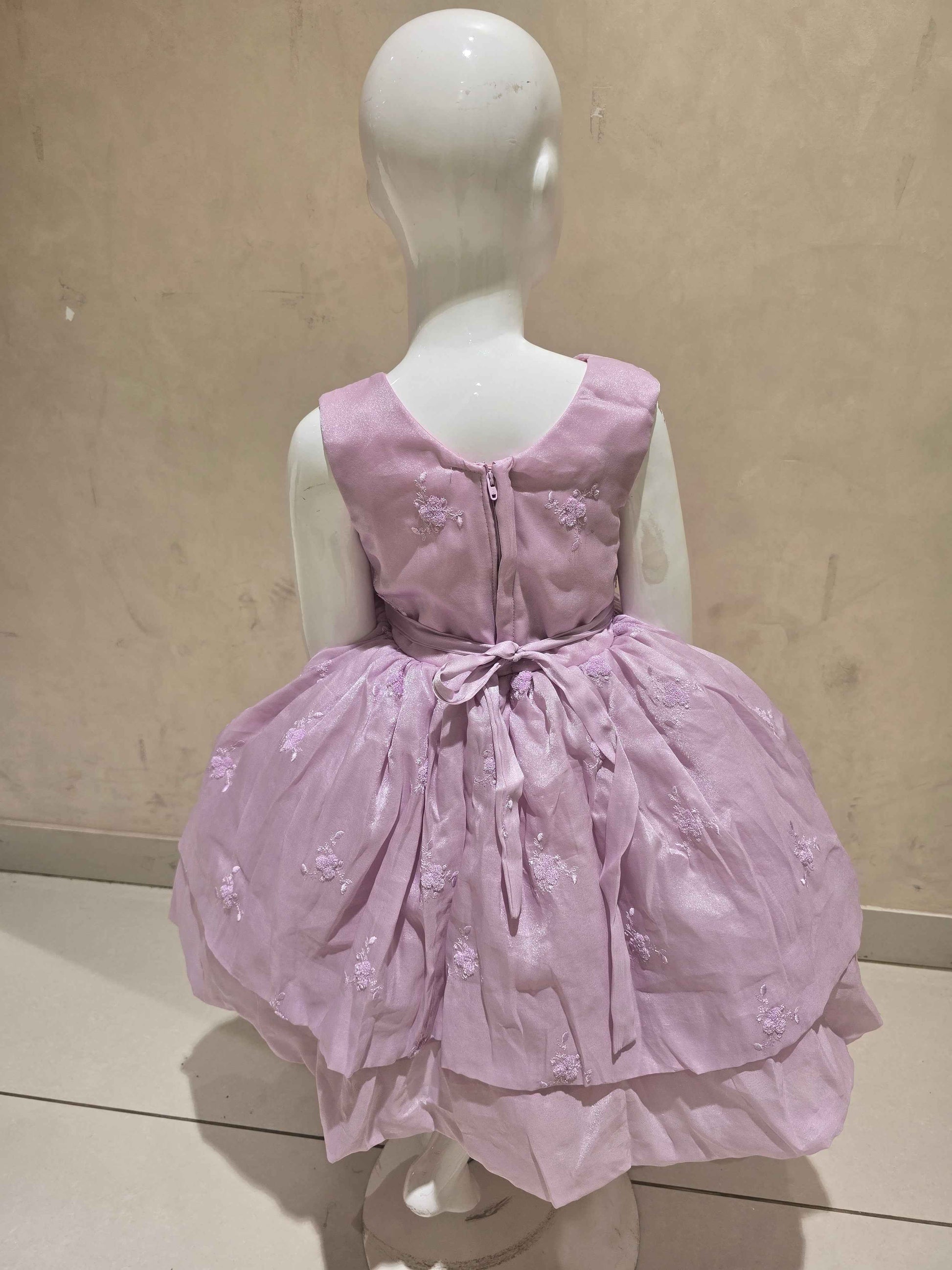 Lavender Organza Baby Frock for Girls