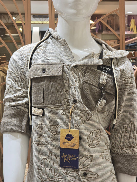 Gray Linen Hoodie for Boys