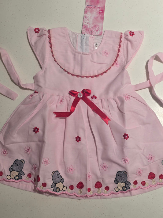 Baby Girls Pink Cotton Thread Flower Frock