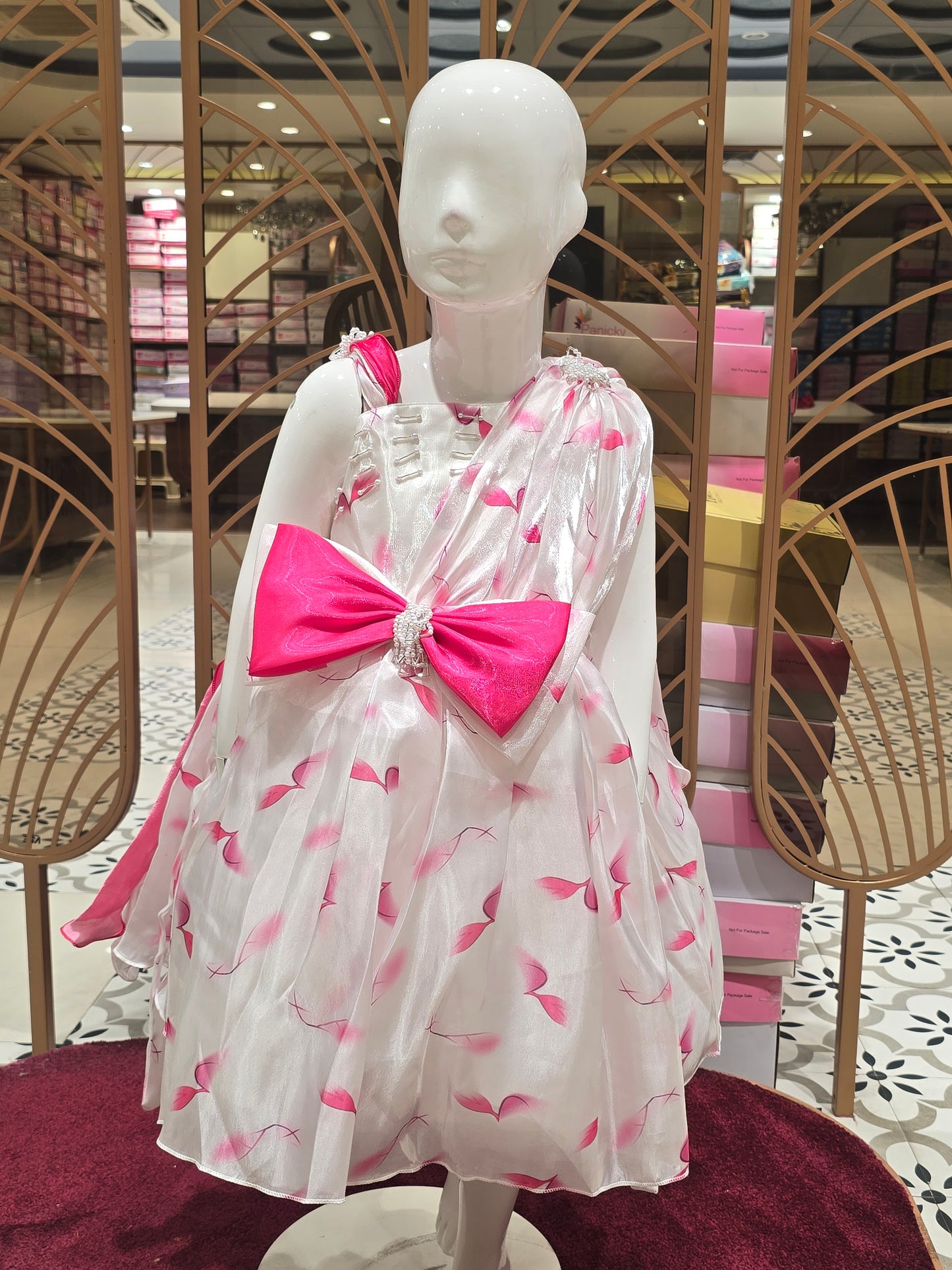 White Satin Baby Frock for Girls