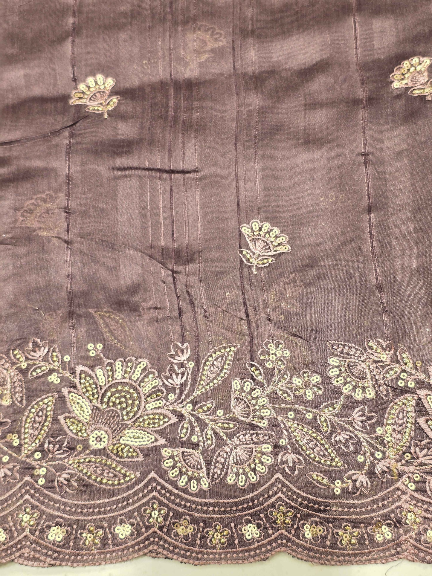 Tussar Silk Saree with Jute Finish & Sequin Work