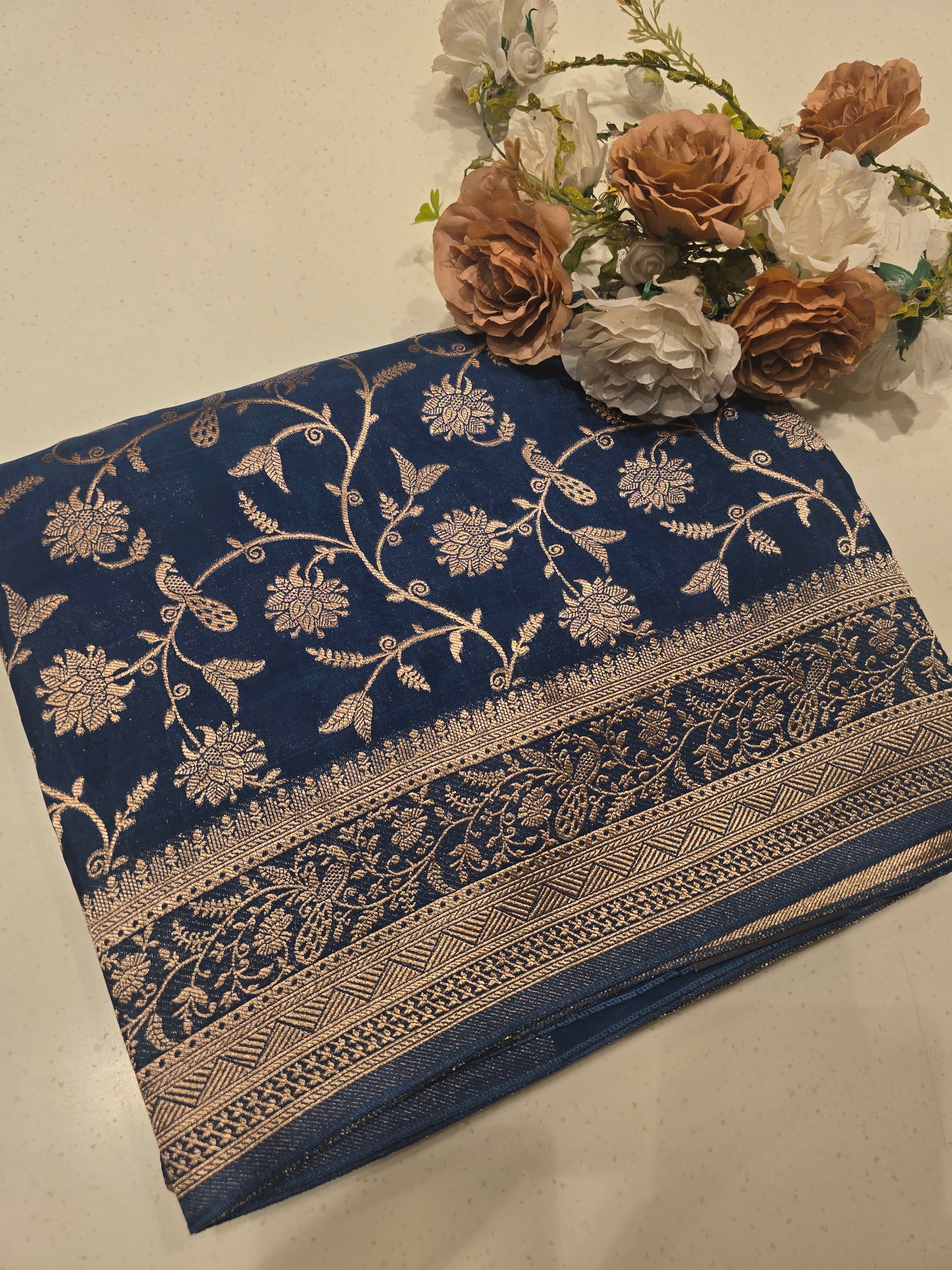 Viscose Banarasi Silk Saree with Zari Weaving & Rich Border | Elegant Festive & Party Wear Saree for Women