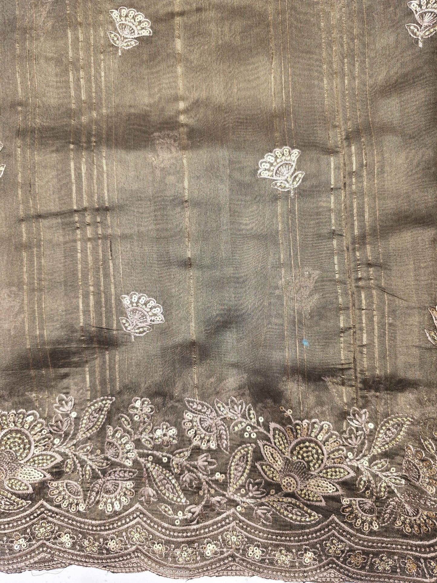 Tussar Silk Saree with Jute Finish & Sequin Work