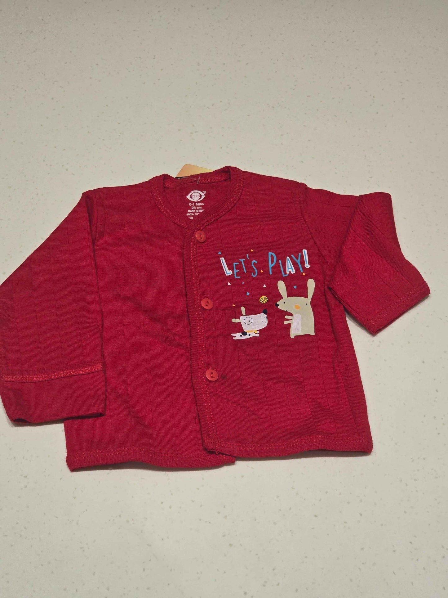 Baby Boys Red Cotton Full Sleeve Shirt