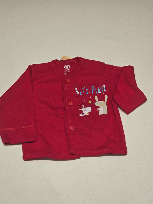 Baby Boys Red Cotton Full Sleeve Shirt