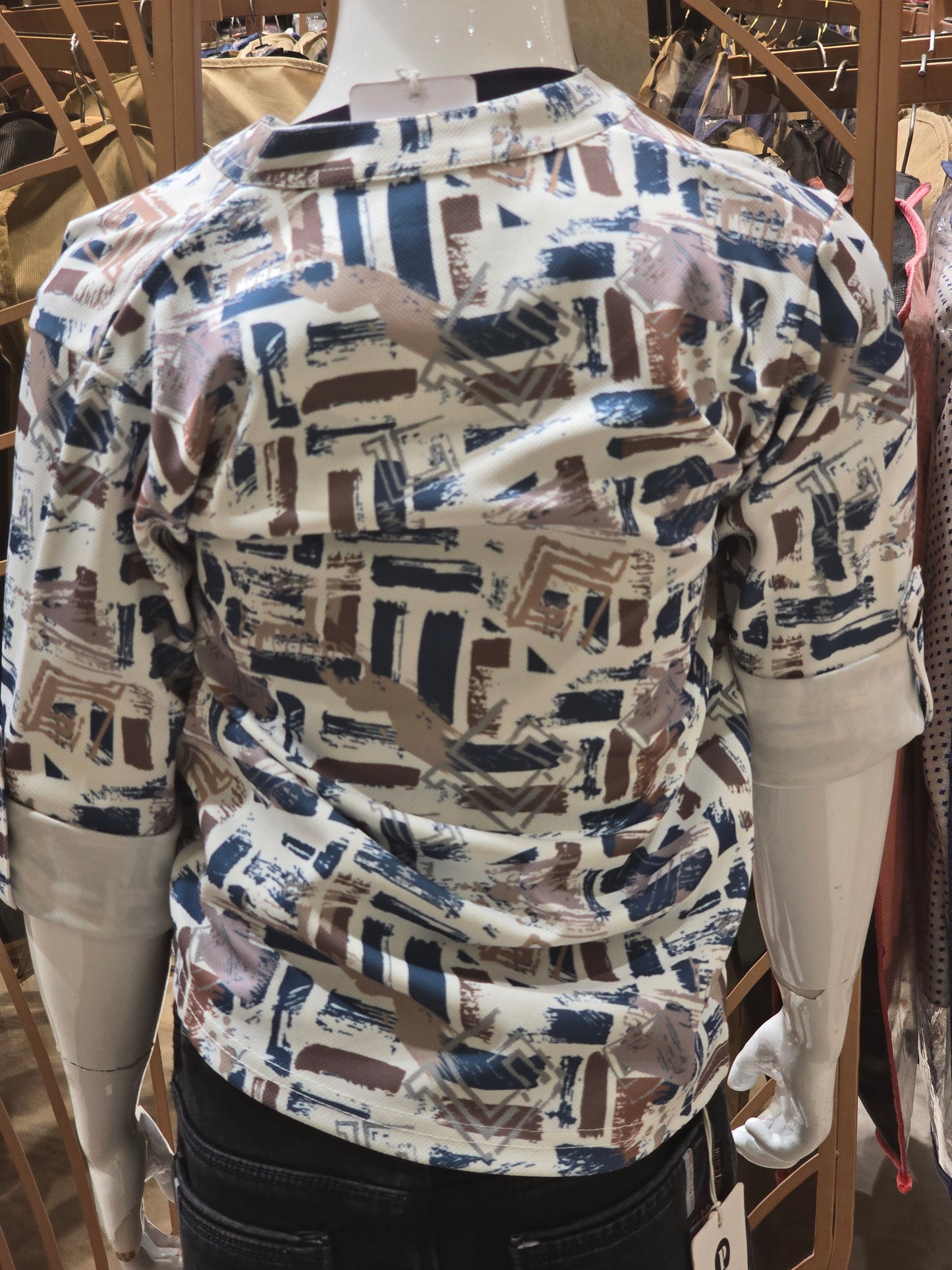 Blue Printed Lycra Cotton Shrug Set for Boys