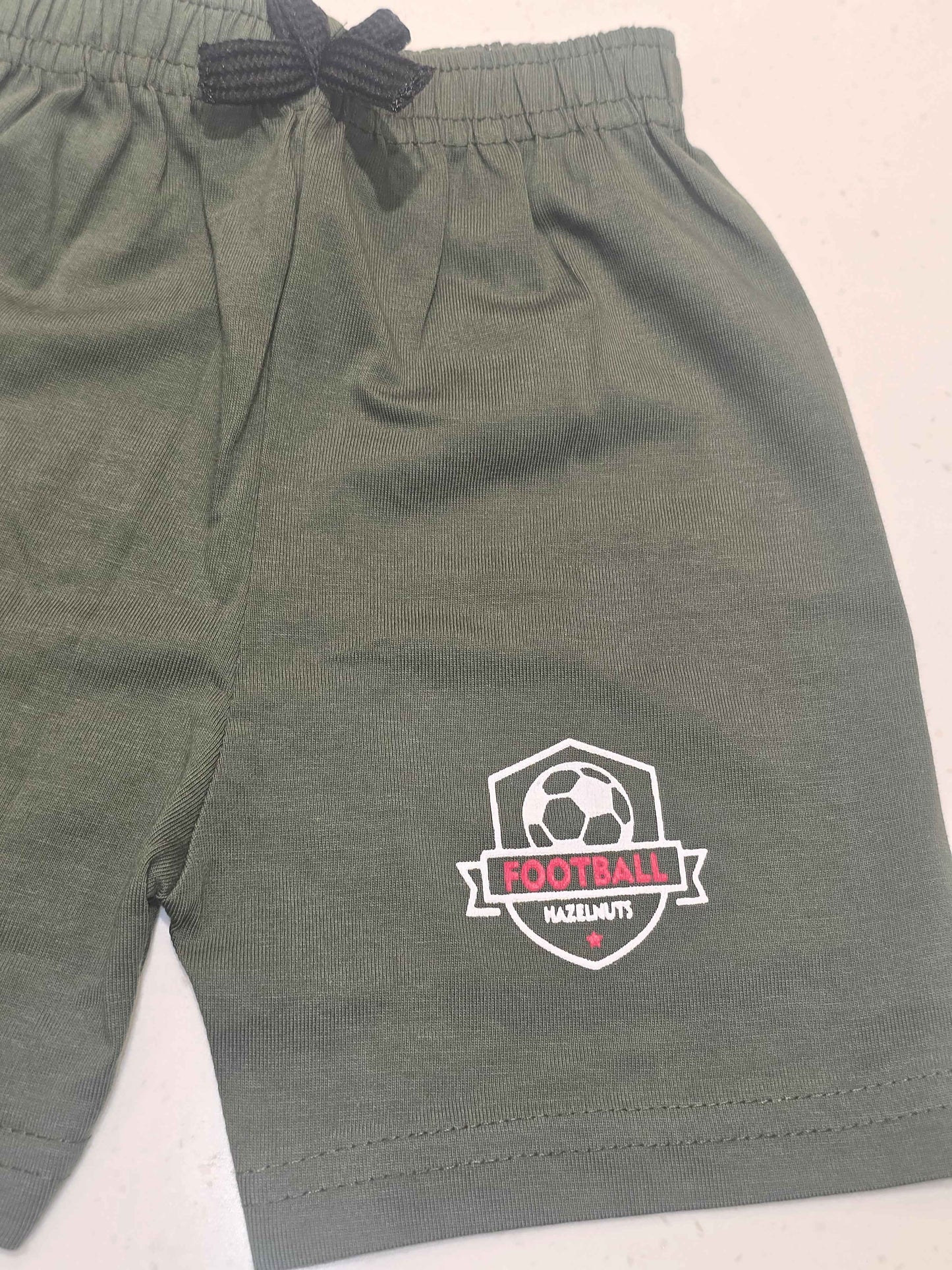 Cotton material mehandi green colour shorts with round Elasticable