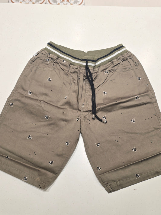 Gray Printed Cotton Shorts for Boys