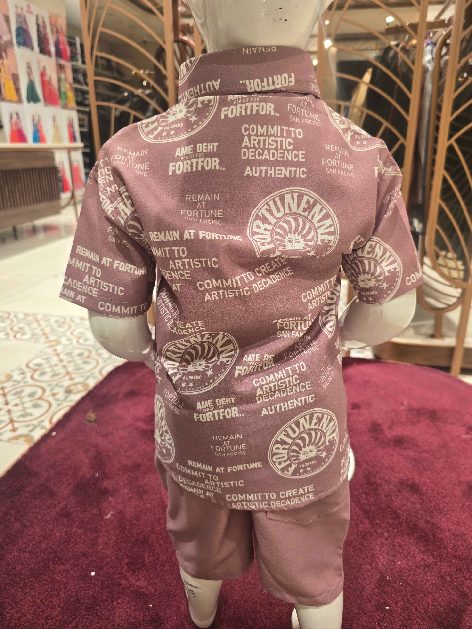 Printed lenin material onion pink colour capri set with half sleeves