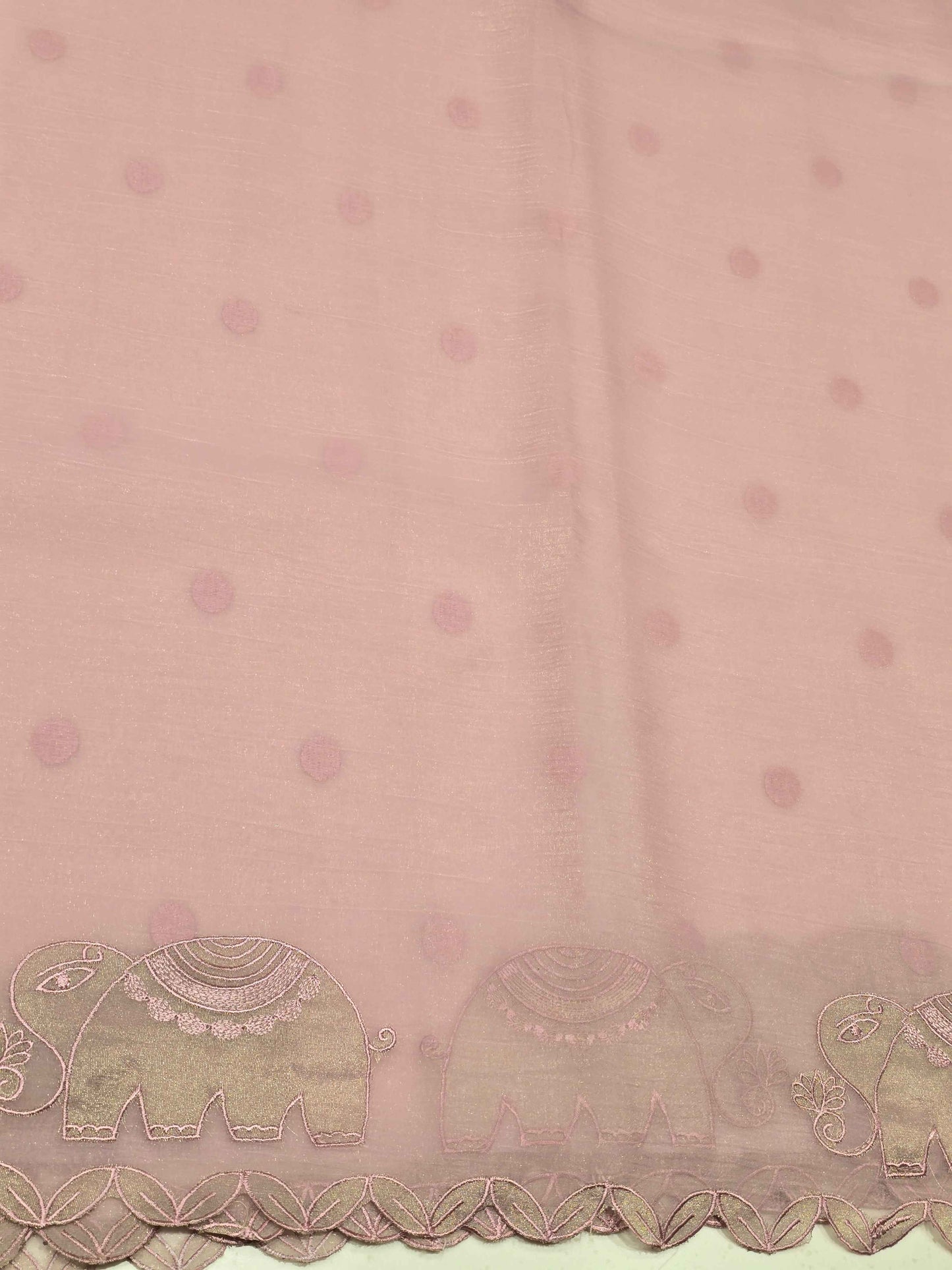 Sky Blue Organza Saree with Elephant Design