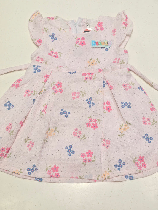 Baby Girl Baby Pink Crush Cotton Frock