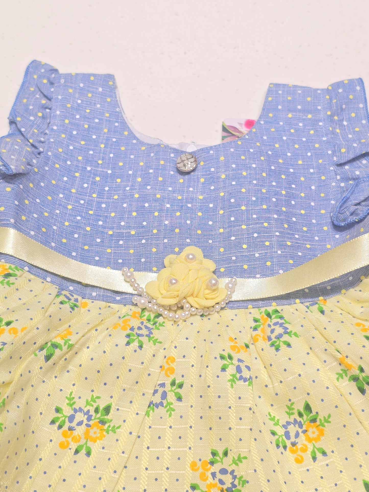 Baby Girl Dual Colour Cotton Frock