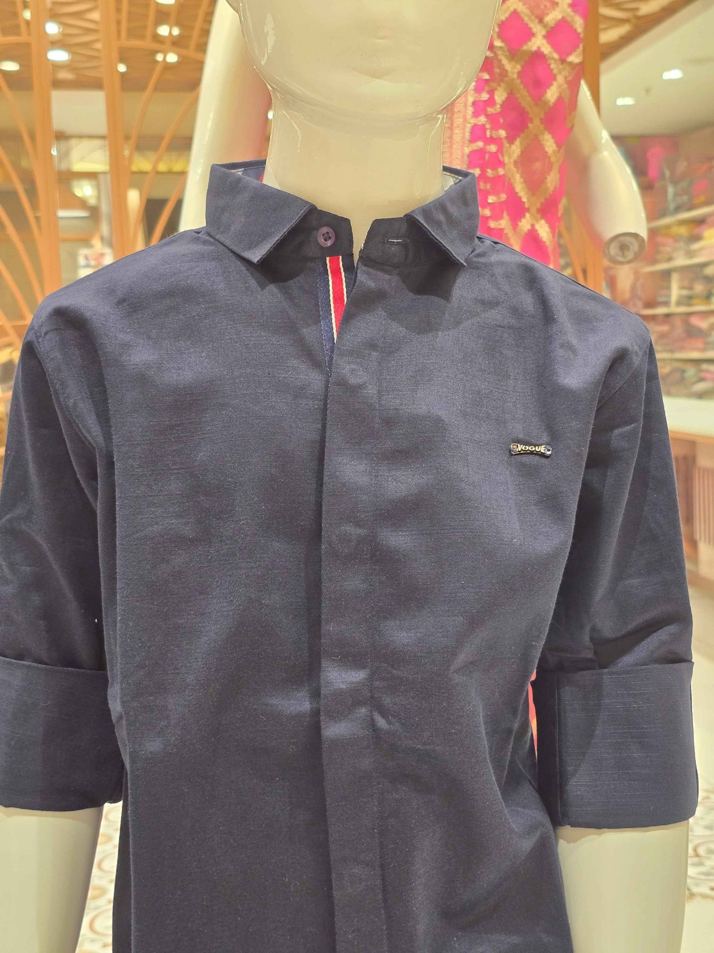 Boys Blue Lycra Cotton Shirt