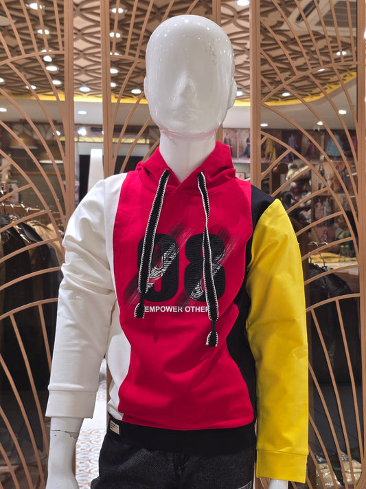 Boys Multicolour Lycra Hoodie T Shirt