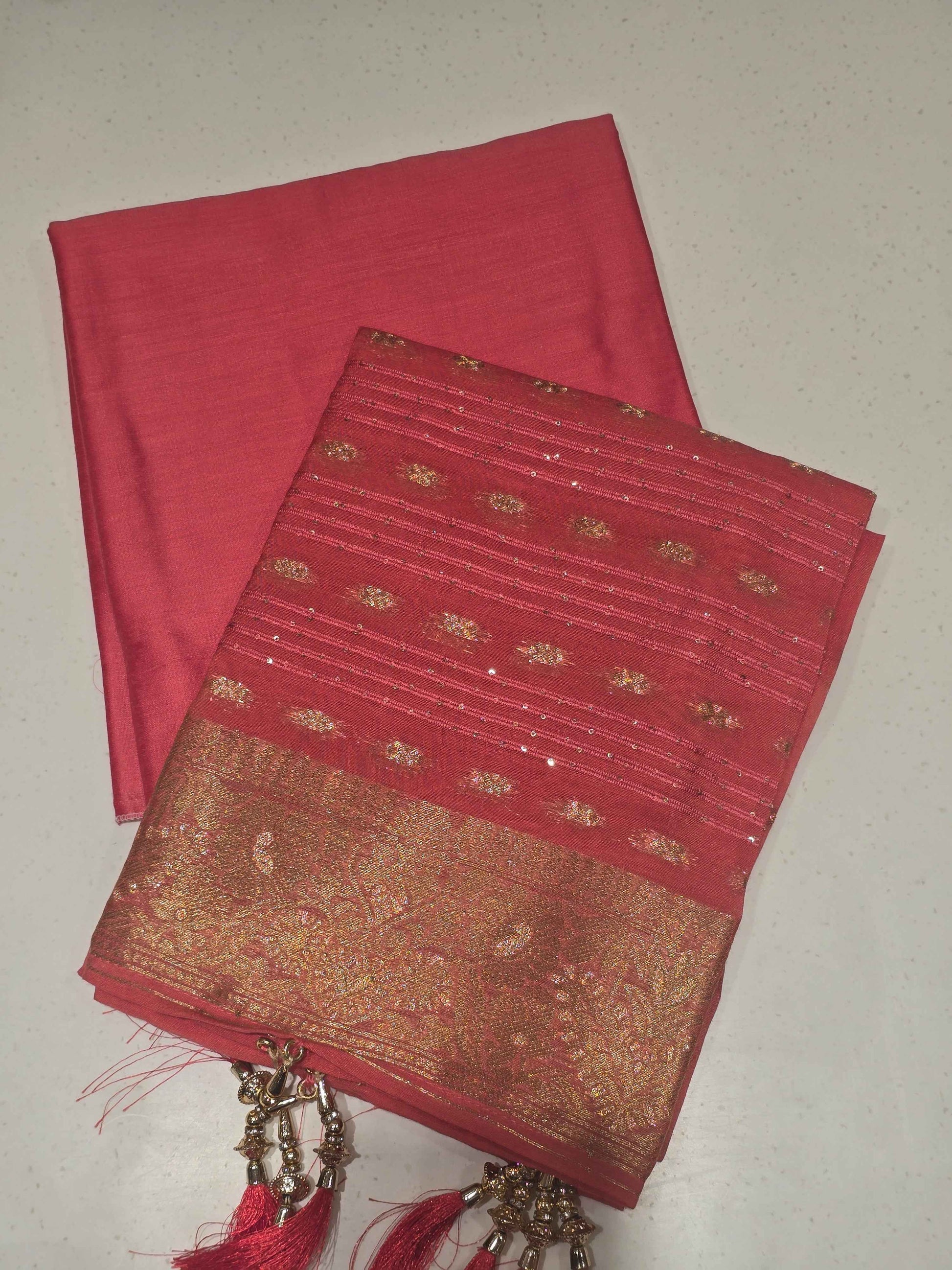 Printed Cotton dress material for women with sequin Dupatta