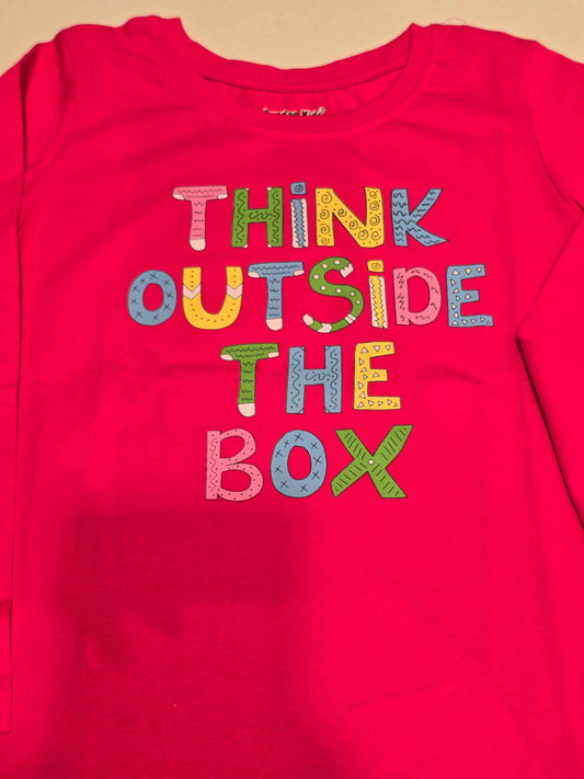 hot pink girls' long-sleeve graphic t-shirt