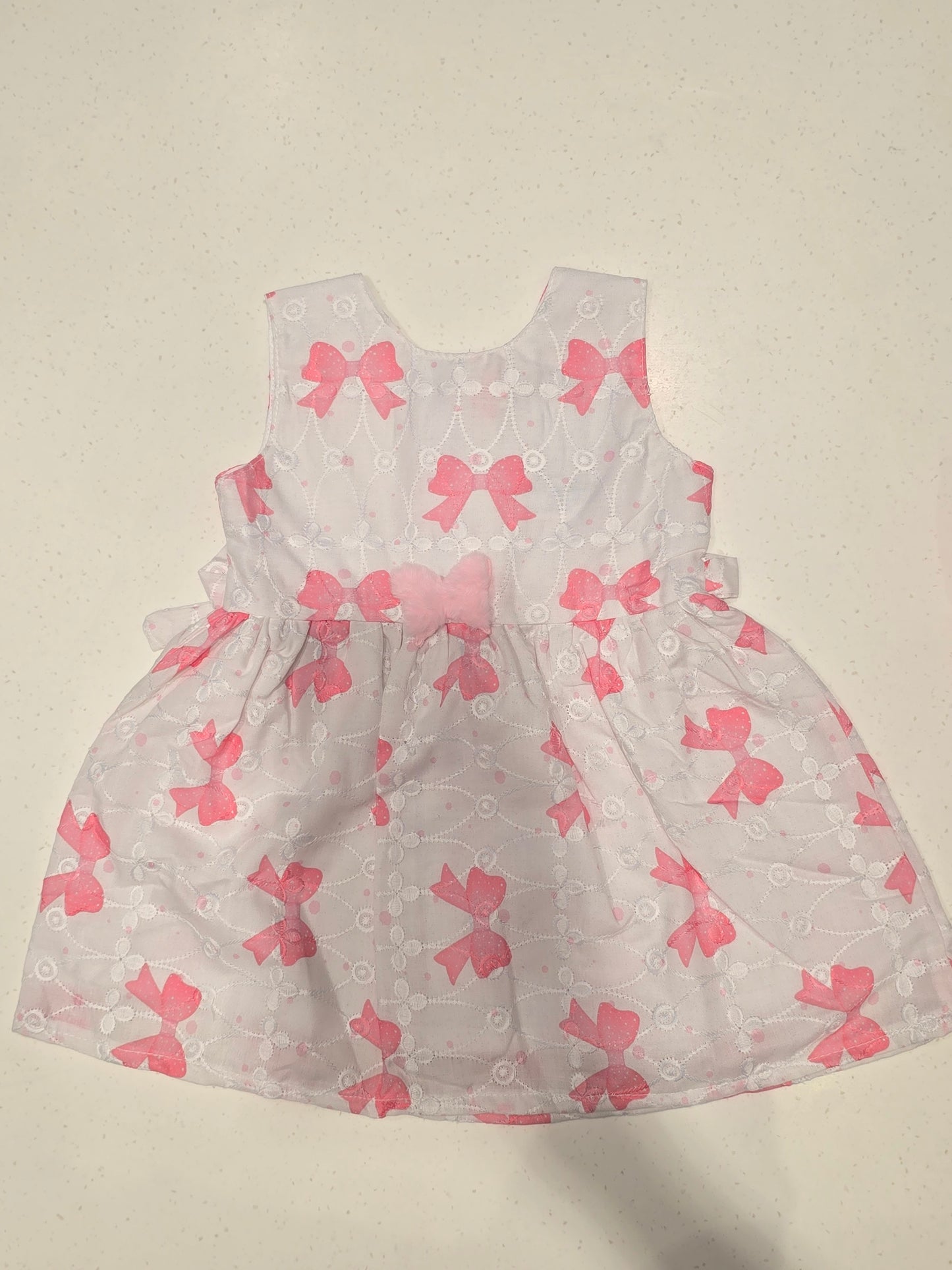 Baby Girl Peach Printed Cotton Frock