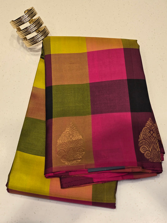 Women Multi Colour Pure Kanjivaram Silk Saree