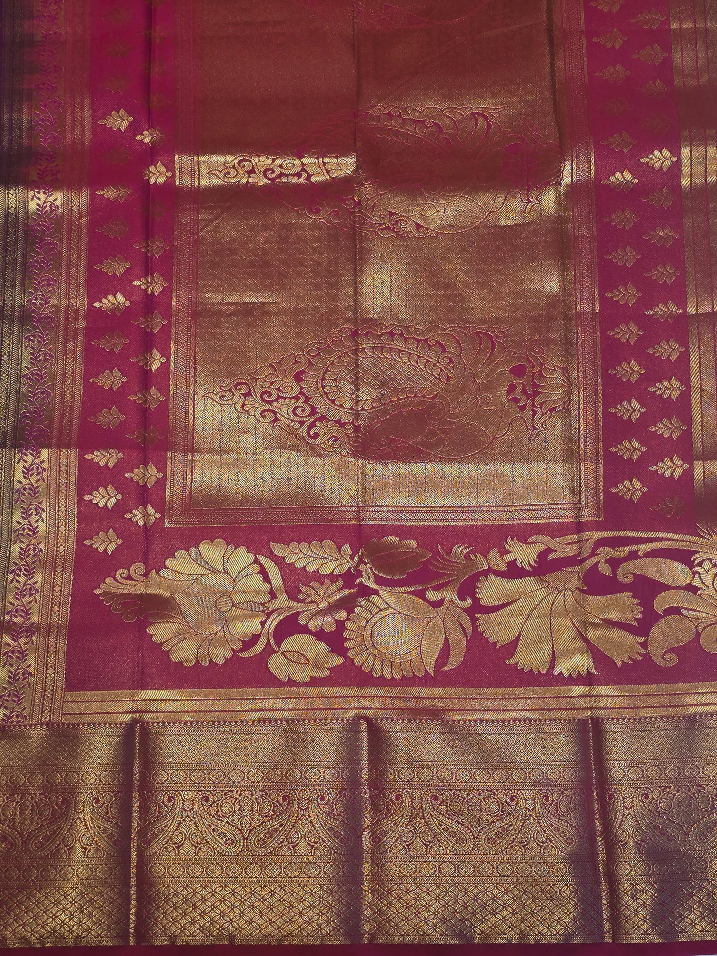 Women Peacock Jhumka Semi Kanjivaram Silk Saree